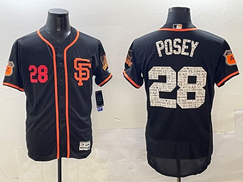 Men San Francisco Giants #28 Posey Black Fashion Elite 2025 Nike MLB Jersey style 4->san francisco giants->MLB Jersey